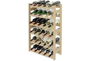 Lenmar, Weinregal aus Holz für Flaschen, Natur, RW-1, Wein, Flaschenregal, Kellerregal, Regale, Flaschenhalter (Natur, RW-1-30, 86 x 53 x 25, 6 liegen, für 30 Flaschen)