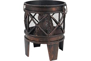 tepro Feuerstelle Gracewood, Feuerschale Outdoor, Feuerkorb für den Garten, mit Schürhaken, Maße ca. 42 x 42 x 53 cm