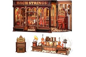 CUTEBEE Book Nook Kit – Casa delle bambole fai da te in miniatura House Musical Room, legno elegante e lussureggiante, decorazione per libreria, regalo per famiglia e amici