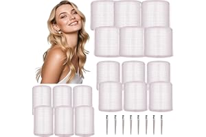 xnicx 18 Bigoudis Chauffants en Céramique Et 8 Métalliques,Bigoudis Sans Chaleur pour Tous Les Cheveux Courts, Moyens Ou Longs,Rouleaux Cheveux Pour Les Femmes et Les Coiffeurs(60mm,48mm,36mm,Noir)