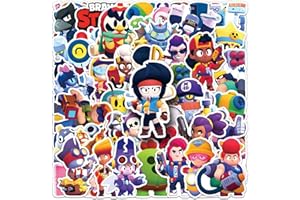 ‎TRUSTKK 50 Stück Brawl Stars PVC-Wasseraufkleber – Kreative Graffiti-Cartoon-Aufkleber für Kinder – Deko für Skateboards, Koffer, Laptops – Selbstklebende Stickers