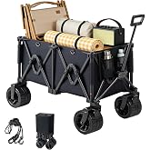 Homall 190L Adjustable Folding Wagon Cart Outdoor Trolley with Big Wheels Large Capacity Collapsible Wagon Big Sturdy Wheels