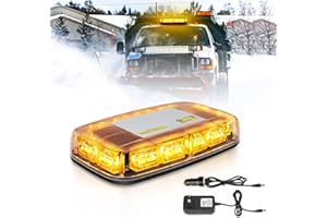 OPP ULITE Amber Beacon Strobe Light Wireless Battery Rechargeable, 17 Flashing Mode, High Low Brightness, 48pcs Led, Roof Top Hazard Flash Warning Lights for Vehicles Trucks Snow Plows Postal Mail ATV UTV