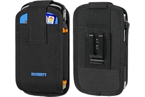 ZIOZERTT Scanner Holster Compatible with Zebra TC77, TC70,TC70x,TC72,TC75x,TC75,MC67,M60,Handheld Barcode Scanner Holder Case,Server Pouch with Metal Belt Clip and Pen Holder,Black-Blue,1 Pack