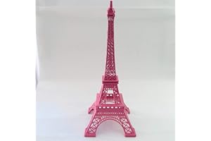 VIANAYA Torre Eiffel di Parigi decorativa in metallo e vari colori - Dimensione media 30CM (rosa chiaro)