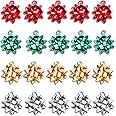 CEALXHENY 25PCS Christmas Charms for Jewelry Making Red Green Xmas Bow Charm Pendants for DIY Earring Bracelet Necklaces Holiday Clothes Sewing Bag Decoration Supply