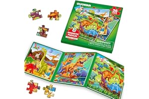 QUOKKA Puzzle Magnetico 2 3 Anni – Giochi da Viaggio Bambini 3 4 Anni – 36 Pezzi Puzzle Dinosauro Giurassico – Intrattenere Bambini In Aereo – Educativo Giocattoli Regalo dai 2 ai 5