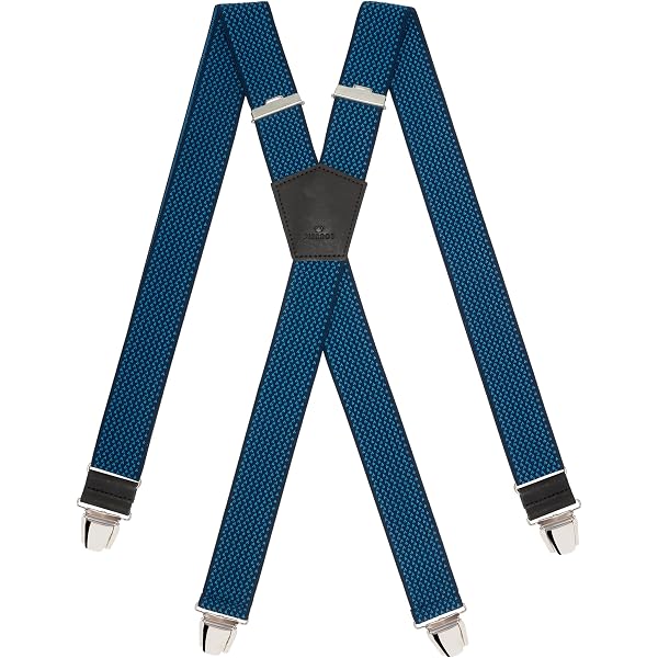 Bretelles Homme Larges PIERROT – Made In France, Élastique Ultra Résistant, 4 Clips X Forts, Garantie à Vie