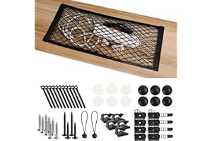 MINISOISO Kit de Gestion des Câbles, 1 Filet de câble, 5 Clips de Câble Adhésif, 8 Clips de Câbles Réglables, 8 Attache Cable, Rangement Invisible pour Cacher Le câble Bureau, sous la Table - Noir