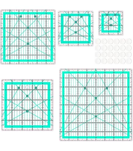 Creative Grids Quilt-Lineal 11,4x11,4 Cm – Quadratisch, Für Linkshänder, Rutschfester Griff, Acryl, Perfekt Für Patchwork & Nähen