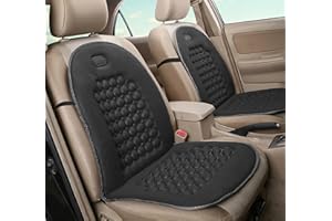 Auto Accessori Lupex - Coppia di schienali universali, kit da 2 pezzi, colore Grigio, coprisedili anteriori, per sedili auto, furgone e sedia ufficio, poliestere, con 92 sfere massaggianti