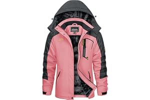 KEFITEVD Veste Chaude d'Hiver pour Femmes Manteau Imperméable Coupe-Vent Ski Camping Veste avec Capuche Amovible