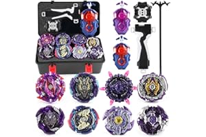 Baybledas Burst Toupies Burst Turbo avec Lanceurs 4D Combat Top Top Model Metal Masters Speed Top avec Rafale pour La Journée des Enfants, Pâques, Noël, Anniversaire Violet