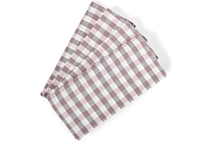 søstre & brødre 4er Set Geschirrtücher Küchentücher im hochwertigem Dobby-Design | Made IN EU | 100% Baumwolle - ÖKO-TEX Standard 100 | 50 x 70 cm Altrosa-Weiß Quadrate