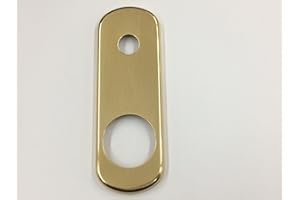 DK WDDO PLACCA BOCCHETTA ROSETTA GHIDINI PER PORTA - PORTA BLINDATA OTTONE LUCIDO 61X179 CON FORO PER DEFENDER D 46-47 - ADATTABILE SU PLACCA DIERRE