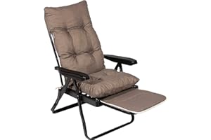 TECNOCUCI Cuscino Super Imbottito per Sdraio con Carrello - Ideale per Esterni ed Interni - Adatto alle Sdraio Estraibili - 100% Made in Italy