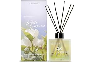 Aroma Naturals Difusor de Varillas de 100 ml, Fragancia de Interior para el hogar de Larga duración, difusores de Varillas, Set de Regalo para Mujeres, jazmín Blanco