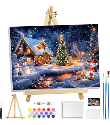 NAIMOER Peinture Par Numéros Noël Pour Adulte Avec Cadre