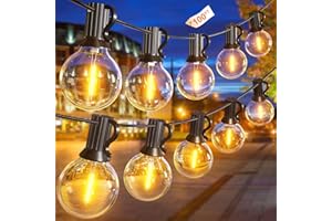 GLUROO Catene Luminose Esterno 30M, Luci da Esterno LED Catene Luminose con 52 Plastica Lampadine,Catena Luci Esterni Impermeabile per Giardino Terrazzo Bistrot