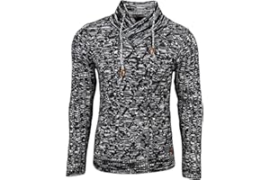 Subliminal Mode Maglione a Maglia Ingrosso Collo Scialle da Uomo Pullover BX292