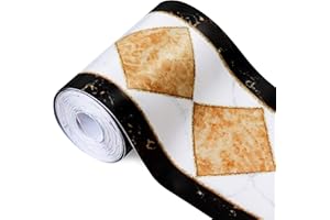 Soyizom Frise de papier peint en PVC moderne géométrique - Bordure autocollante pour carrelage décoratif pour armoire de cuisine et toilettes