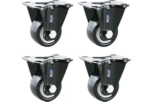 Pro-Lift-Werkzeuge 4 Stück Bockrollen je 45 kg Durchmesser 40 mm Gummirollenbelag Möbelrollen Transportrolen 4x Rollen starr