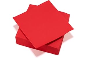 LE NAPPAGE ARTS DE LA TABLE Le Nappage - Tovaglioli di carta Tex Touch, colore rosso, certificati FSC®, confezione da 40 pezzi, 38 x 38 cm, colore: Rosso