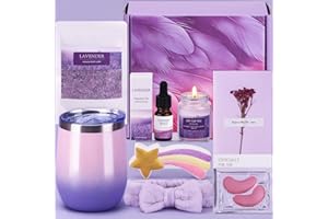 BAICAI Lavender Bath Sets Birthday Pamper Gifts for Women Her, Unique Skin Care Self Care Package for Her Pamper Hampers for Women, Birthday Present Gifts Ideas for Women Best Friend Sister Bestie Auntie Mum