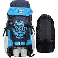 POLESTAR XPLORE 55 Ltrs Rucksack Hiking Backpack with Rain Cover (Blue)