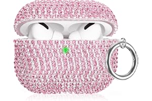 Pouchora Glitter-fodral kompatibelt med AirPods Pro 3:e generationen (2025), glimmande diamantfodral med bling strassstenar f