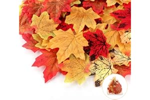 Sweelov 250 sztuk sztucznych liści klonu, liście klonu, symulacja liści, na Halloween, dożynki, Boże Narodzenie, podkładki, obraz ścienny, 5 kolorów