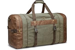 S-ZONE 65L Bolsa de Viaje Bolsa de Fin de Semana de Lona de Gran Tamaño Bolsa de Lona Viaje Noche Equipaje de Mano con Compartimento para Zapatos