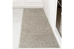 KMVIZI Dywan kuchenny, nadaje się do prania, antypoślizgowy, bieżnik kuchenny, wodoodporny dywanik z plecionki krzyżowej, chodnik na korytarz, do kuchni, na taras i do salonu, szary tytanowy, 50 x 120