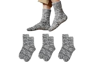 Caudblor Skarpety z merynosów dla mężczyzn i kobiet, skarpety turystyczne, ciepłe, grube, wełniane, skarpety zimowe, termiczne, 38–42, 3 pary