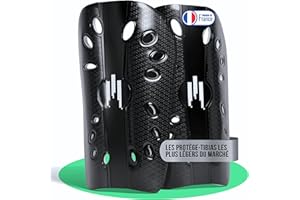 GLI TECH Protege Tibia, Techfly Noir I Protègez Vos Tibias Lors De Match De Foot, Football, Futsal, Soccer Idéal pour Enfant, Ado, Homme, Adulte I Protection Equipement Sport I 2 Unités I