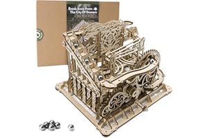 Own1one 3D Wooden Model Kits for Adults Hand Cranked Marble Run Mechanical Wooden Puzzle with Balls for Teens and Adults
