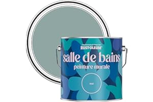 Rust-Oleum Peinture Bleue Résistante à l'eau pour Murs de Salle de Bains, Finition Mate - Bleu Gris 2.5L