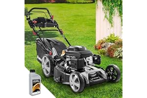BRAST® Benzin Rasenmäher mit Antrieb | 5,2kW (7PS) | Elektrostart | 55cm Schnittbreite | viele Modelle | TÜV | 30-80mm Schnitthöhe | 60L Fangkorb | 4 Takt OHV Motor | Stahlgehäuse | ESTART Speed