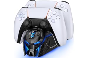 HEYLICOOL PS5 Charging Station,Fast PS5 Controller Charger Accessories for Playstation 5 Charger Compatible with Dualsense Controller- Dual PS5 Charging Dock Stand Charger Station with USB-C Cable