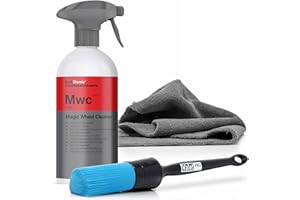 detailmate Koch Chemie MWC Magic Wheel Cleaner Set, limpiador de llantas sin ácido 500 ml, cepillo ValetPro y paño de pulido de microfibra (juego de cepillo suave)