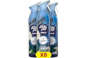 Ambi Pur Bagno Profumatore Per Ambienti, 8 Profumatori Bagno, Fragranza Brezza di Capri, Oceano, Diffusore Ambiente Con Tecnologia Elimina Odori, Durata Fino a 50 Giorni Per Profumatore