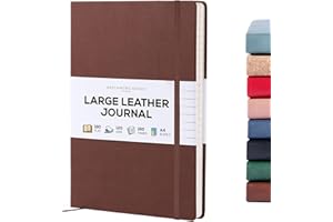Beechmore Books Lined Journal Notebook, 8.5 x 11.5 inch, A4 160 Lined Pages, Hardcover Leather Journals for Women, Men, Writing and Notebooks for Work - 120 GSM Thick Paper, Gifts Box Included