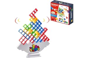 AYAAFA 48Pcs Tetra Tower Balance Game, Swing Stack High Child Balance Toy, DIY Assembling Versatile Toy Board Table Games Stacking Blocks Balance Puzzle Assembly Bricks Gift for Kids (48-Piece)