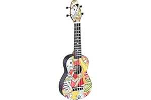 Ortega Guitars Ukulélé Soprano coloré - Keiki K2 - Kit de démarrage incluant Accordeur, Courroie, 5 Médiators Medium et Sac à cordon - el muerto (K2-EM)
