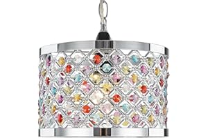 Modern Sparkly Ceiling Pendant Light Shade with Multi-Coloured Beads by Happy Homewares