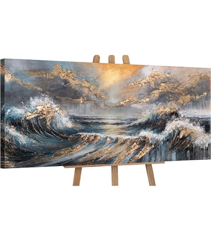 Quadro Su Tela Astratto Barca A Vela – 85x170 Cm, Senza Cornice, Per Decorazione Casa E Ufficio