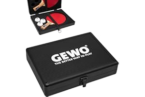 GEWO Double Mallette de Tennis de Table en Aluminium – Housse Robuste pour 2 Raquettes et 3 balles – Sac de Tennis de Table résistant aux Chocs avec Fermeture sécurisée – Idéal pour Les Tournois et