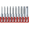 PB Swiss Tools Torx Bit Block PB E6.703 CN | 100% Swiss Made | 10-Piece Bit Set with Long E6 1/4" PrecisionBits, Sized T6-T40