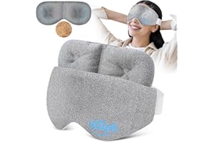 Hilph Microonde Maschera per gli occhi riscaldata, maschera per gli occhi asciutti riutilizzabile con semi naturali, rimovibile per occhi caldi, stanchezza e occhi secchi, grigio