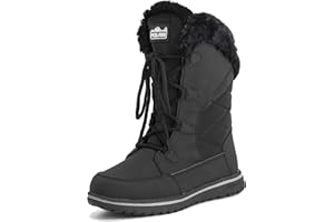 POLAR BOOT Femmes Canard Imperméable Pluie Neige Hiver Doublure Polaire Chaud Bottes Mi-Mollet